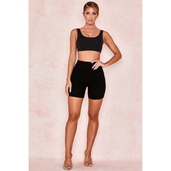 House Of CB Shop ♥ Abbey Black Stretch Jersey Cropped Top - SALE