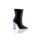 House Of CB Shop ♥ VISION Patent Black Zip Up Booties with Lucite Heels - SALE