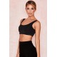 House Of CB Shop ♥ Abbey Black Stretch Jersey Cropped Top - SALE